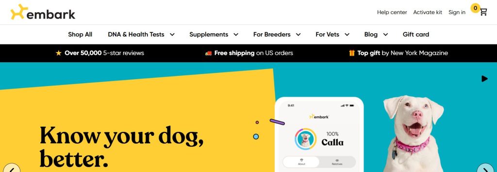 Embark公式サイトの検査スペック紹介。20万以上のSNPマーカーを使用していることが記載されている